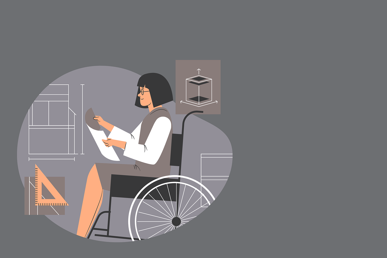 architect, woman, wheelchair, handicap, surveyor, design, designer, professional, study, wheelchair, wheelchair, wheelchair, wheelchair, wheelchair, handicap, surveyor